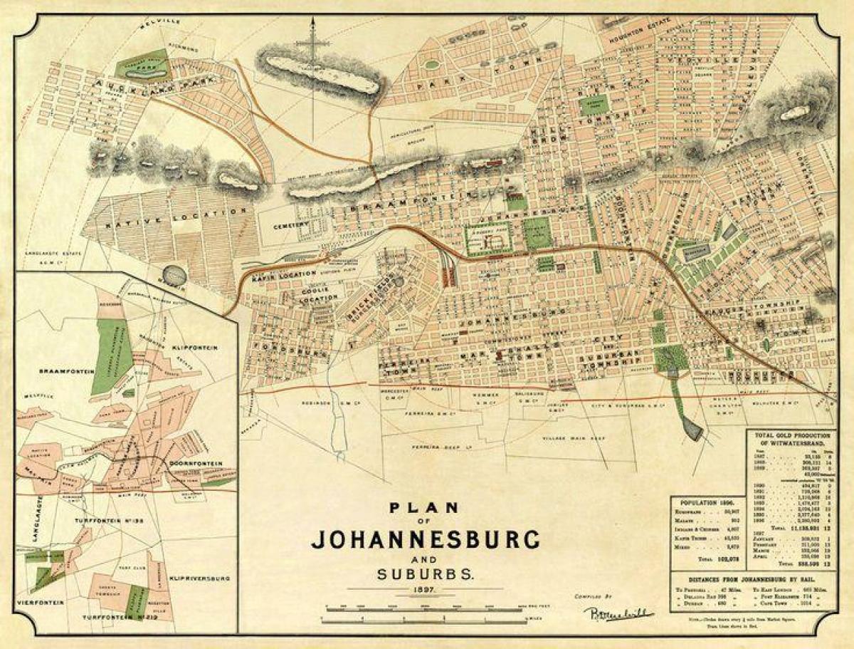 Johannesburg (Joburg Jozi) antique map